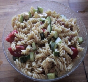 Pasta med olie eddikedressing